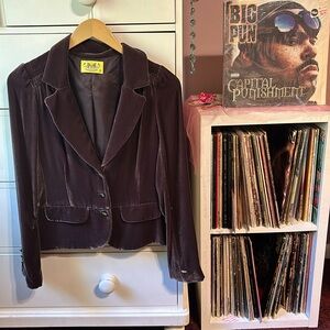 Vintage Juicy Couture Love P&G Velvet Blazer Y2K Silk Crystal Sparkle 4 Velour